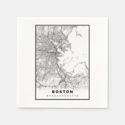 Boston Map Napkins