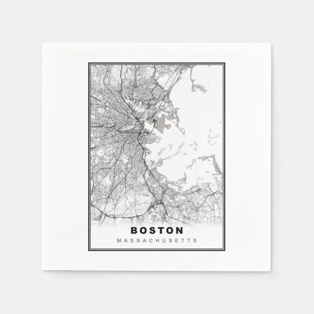 Boston Map Napkins (Front)