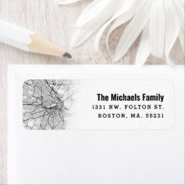 Boston Map Themed | Return Label