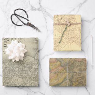 Boston Maps Gift Wrap