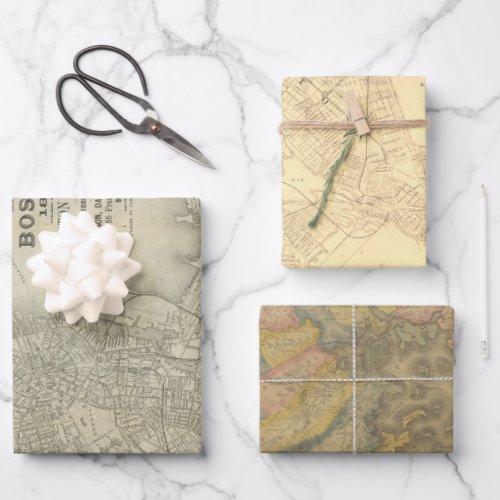 Boston Maps Gift Wrap