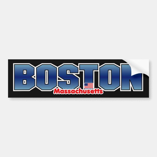Boston Mass Bumper Sticker (Front)