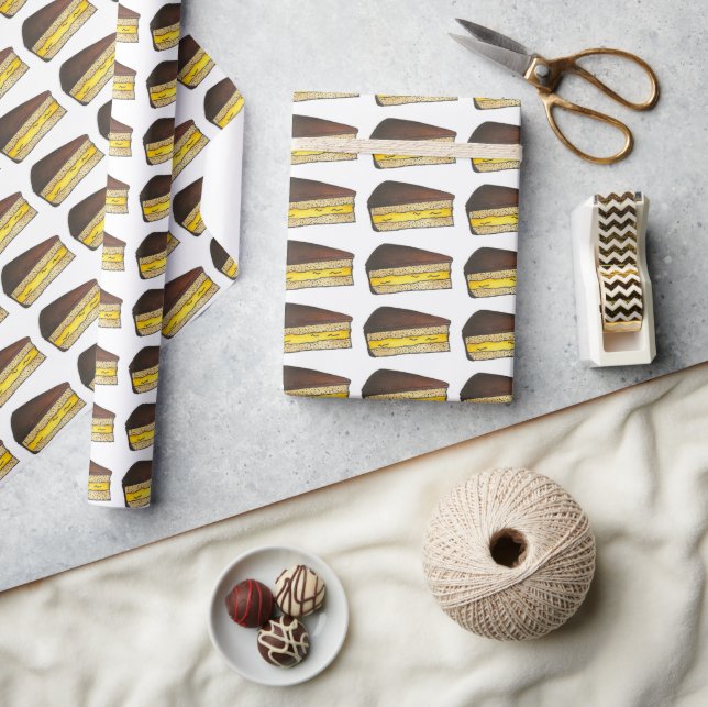 Boston Mass Cream Pie Slice Food Foodie Dessert  Wrapping Paper (Crafts)