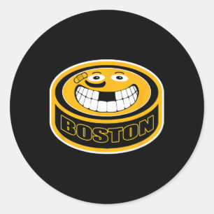Boston Mass. Funny Kid Adult Puck Smile Face Gift  Classic Round Sticker