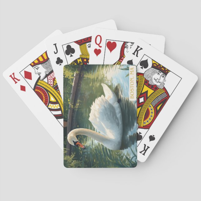 Boston, Mass. Public Garden Swan Player Cards (Back)