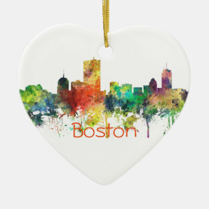 BOSTON MASS. SKYLINE SP - CERAMIC ORNAMENT