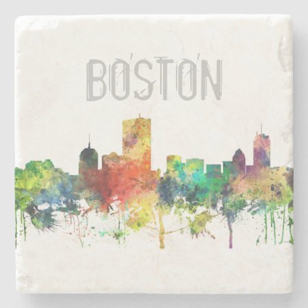 Boston Mass. Skyline Sp - Stone Coaster
