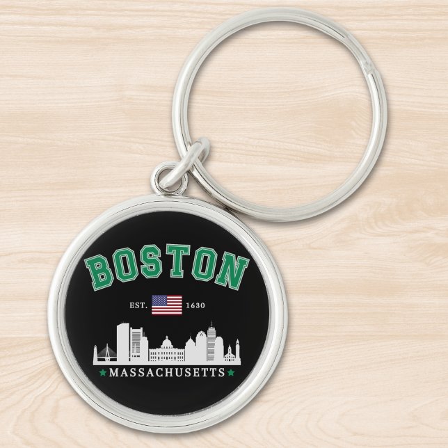 Boston Massachusetts. 1630 Funny Travel Keychain (Creator Uploaded)