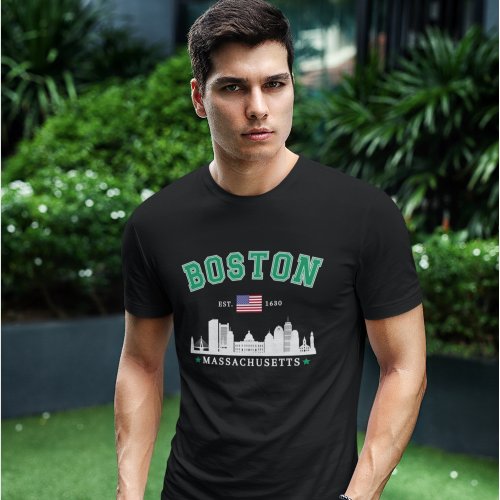 Boston Massachusetts 1630 Funny Travel T_Shirt