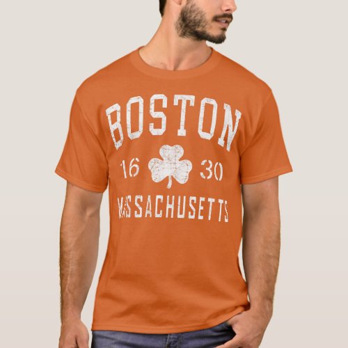 BOSTON MASSACHUSETTS 1630 IRISH SHAMROCK ST PATRIC T_Shirt