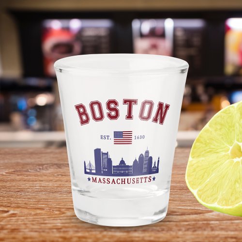 Boston Massachusetts 1630 Travel Shot Glass