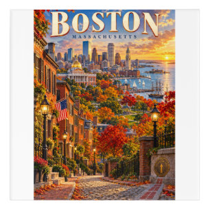 Boston Massachusetts Autumn Travel Poster Acrylic Print