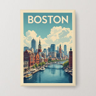 Boston Massachusetts Button