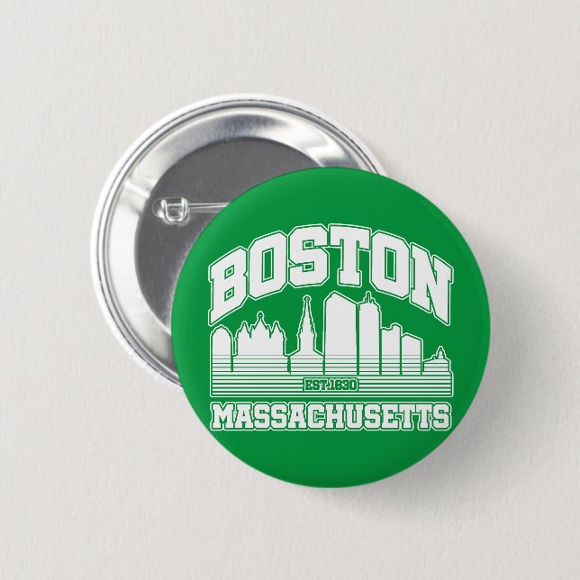Boston,Massachusetts Button (Front & Back)