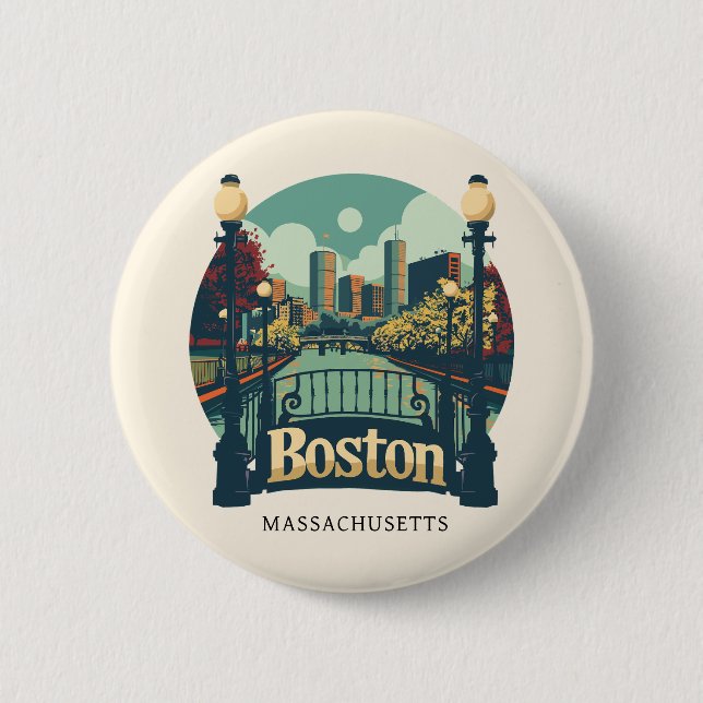Boston Massachusetts Button (Front)