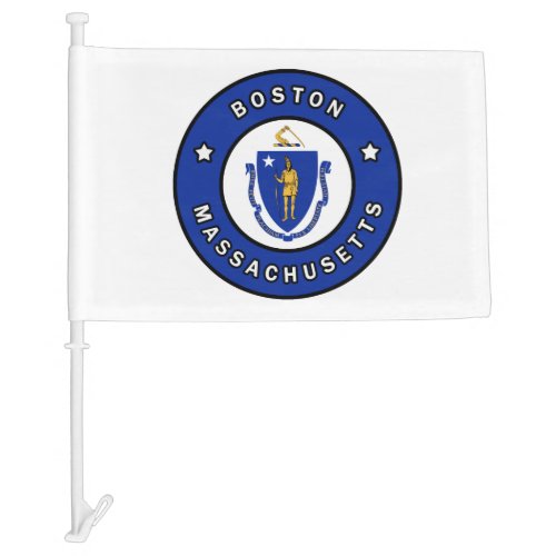 Boston Massachusetts Car Flag