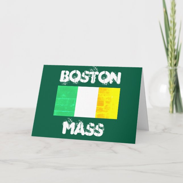 Boston Massachusetts Celtic Pride – Irish Flag Thank You Card (Front)