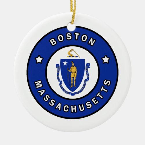 Boston Massachusetts Ceramic Ornament