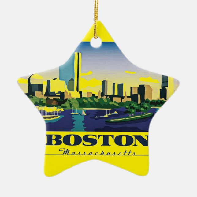 Boston, Massachusetts Ceramic Ornament (Front)