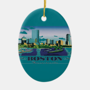 Boston, Massachusetts Ceramic Ornament
