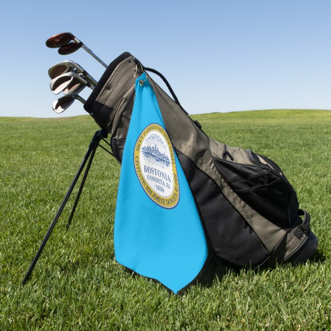 Boston (Massachusetts) city flag Golf Towel (Green)