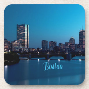 Boston Massachusetts City Skyline Beverage Coaster