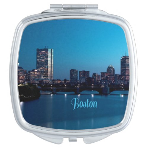 Boston Massachusetts City Skyline Compact Mirror