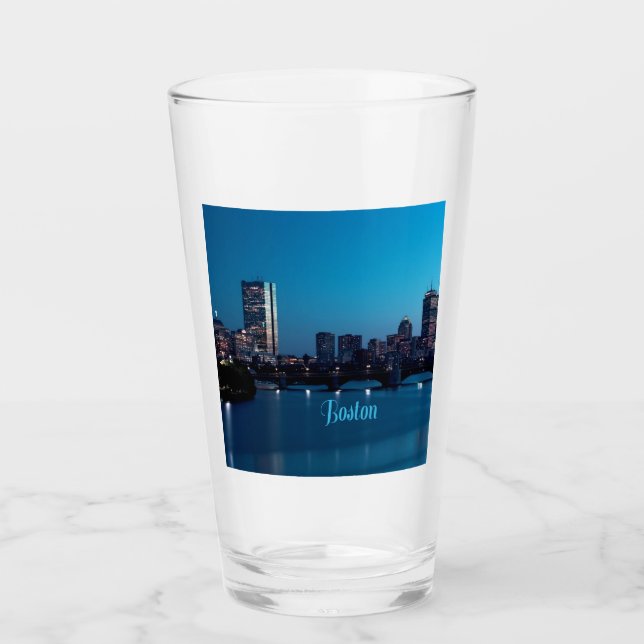 Boston Massachusetts City Skyline Glass (Front)