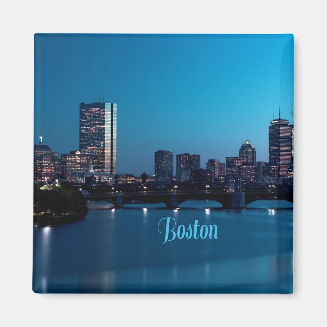 Boston Massachusetts City Skyline Magnet (Front)