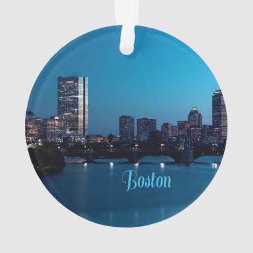 Boston Massachusetts City Skyline Ornament