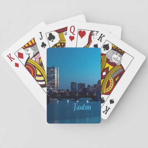 Boston Massachusetts City Skyline Poker Cards