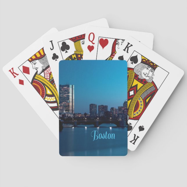 Boston Massachusetts City Skyline Poker Cards (Back)