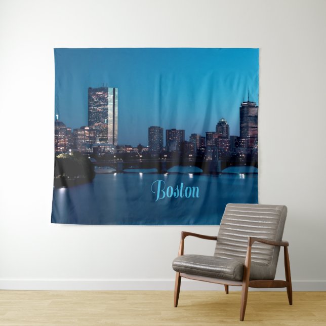 Boston Massachusetts City Skyline Tapestry (In Situ (Horizontal))