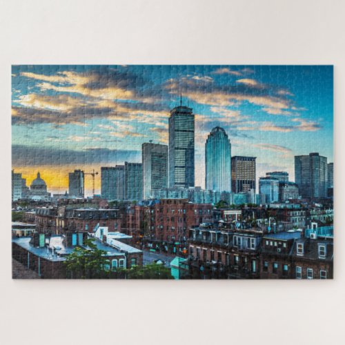 Boston Massachusetts City Skyline Travel Photo Jigsaw Puzzle