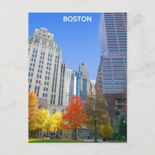Boston Massachusetts City Skyline Travel Photo Postcard