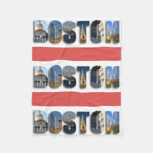 Boston Massachusetts City Skyline Travel Photos Fleece Blanket