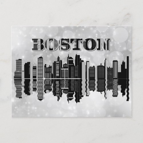 Boston Massachusetts City Skyline Travel Postcard