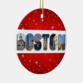 Boston Massachusetts City Travel Photos Christmas Ceramic Ornament | Zazzle