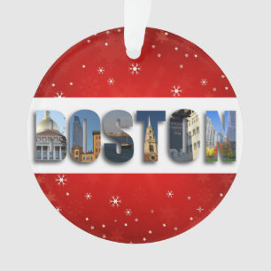 Boston Massachusetts City Travel Photos Christmas Ornament