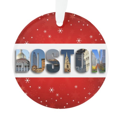 Boston Massachusetts City Travel Photos Christmas Ornament