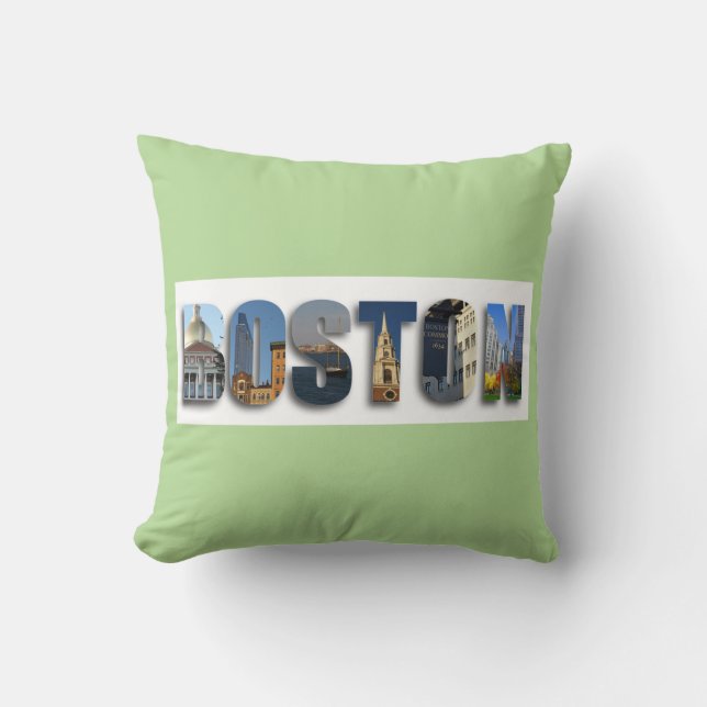 Boston Massachusetts City Travel Photos Throw Pillow (Front)