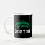 Boston Massachusetts Cityscape Green Coffee Mug