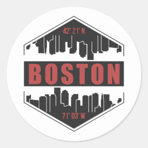 Boston Massachusetts Classic Round Sticker