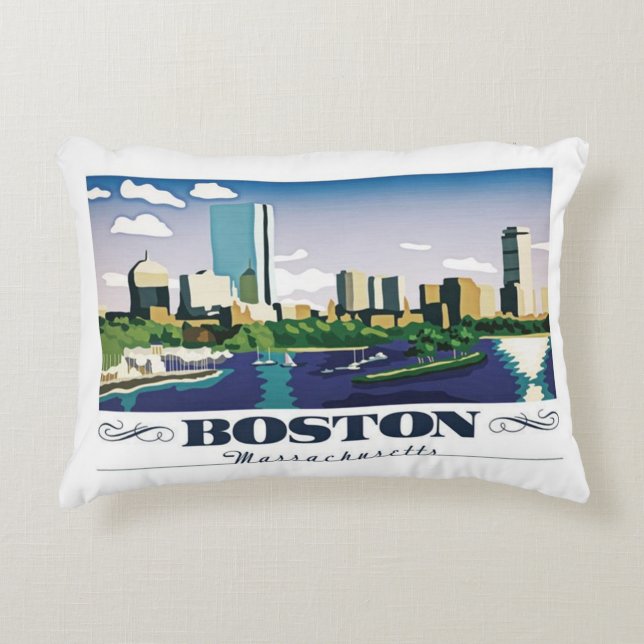 Boston, Massachusetts Decorative Pillow (Front)