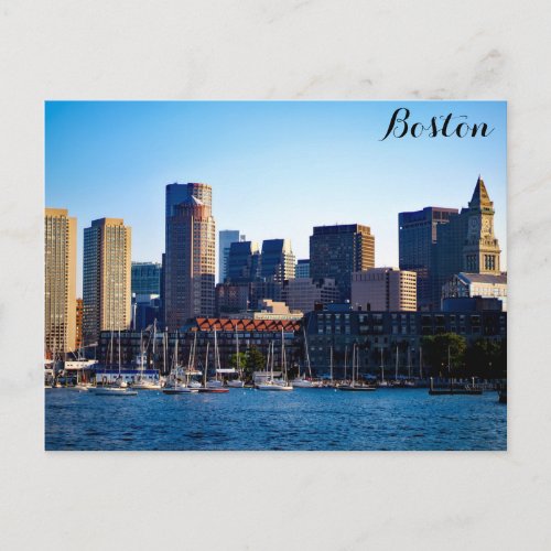 Boston Massachusetts Downtown City Skyline Postcard
