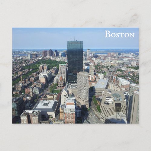 Boston Massachusetts Downtown City Skyline Travel Postcard