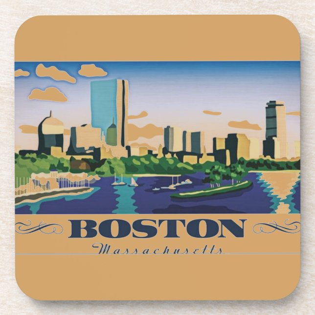 Boston, Massachusetts Drink Coaster (Front)
