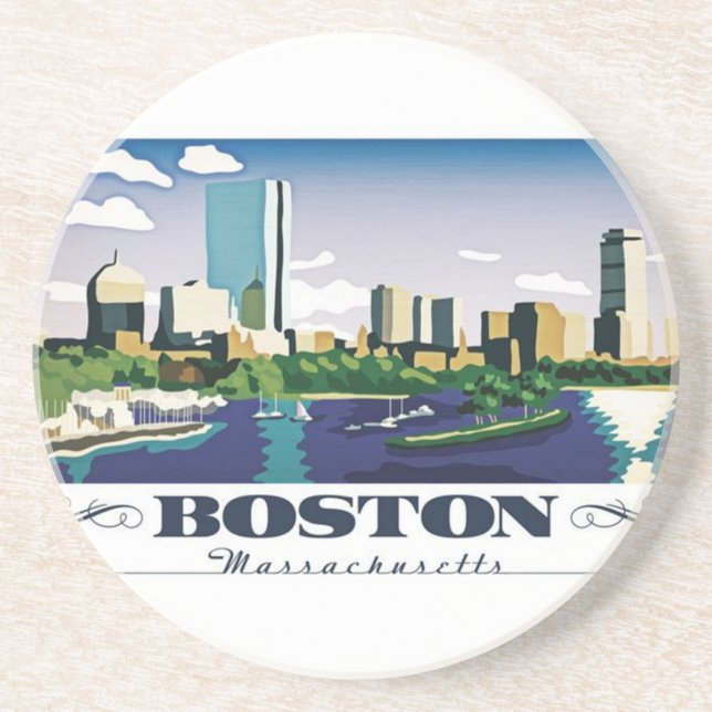Boston, Massachusetts Drink Coaster (Front)