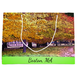 Boston, Massachusetts Fall Foliage Large Gift Bag