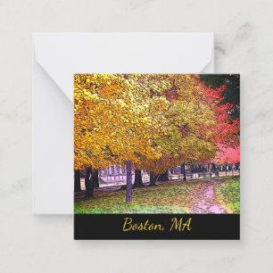 Boston, Massachusetts Fall Foliage  Note Card